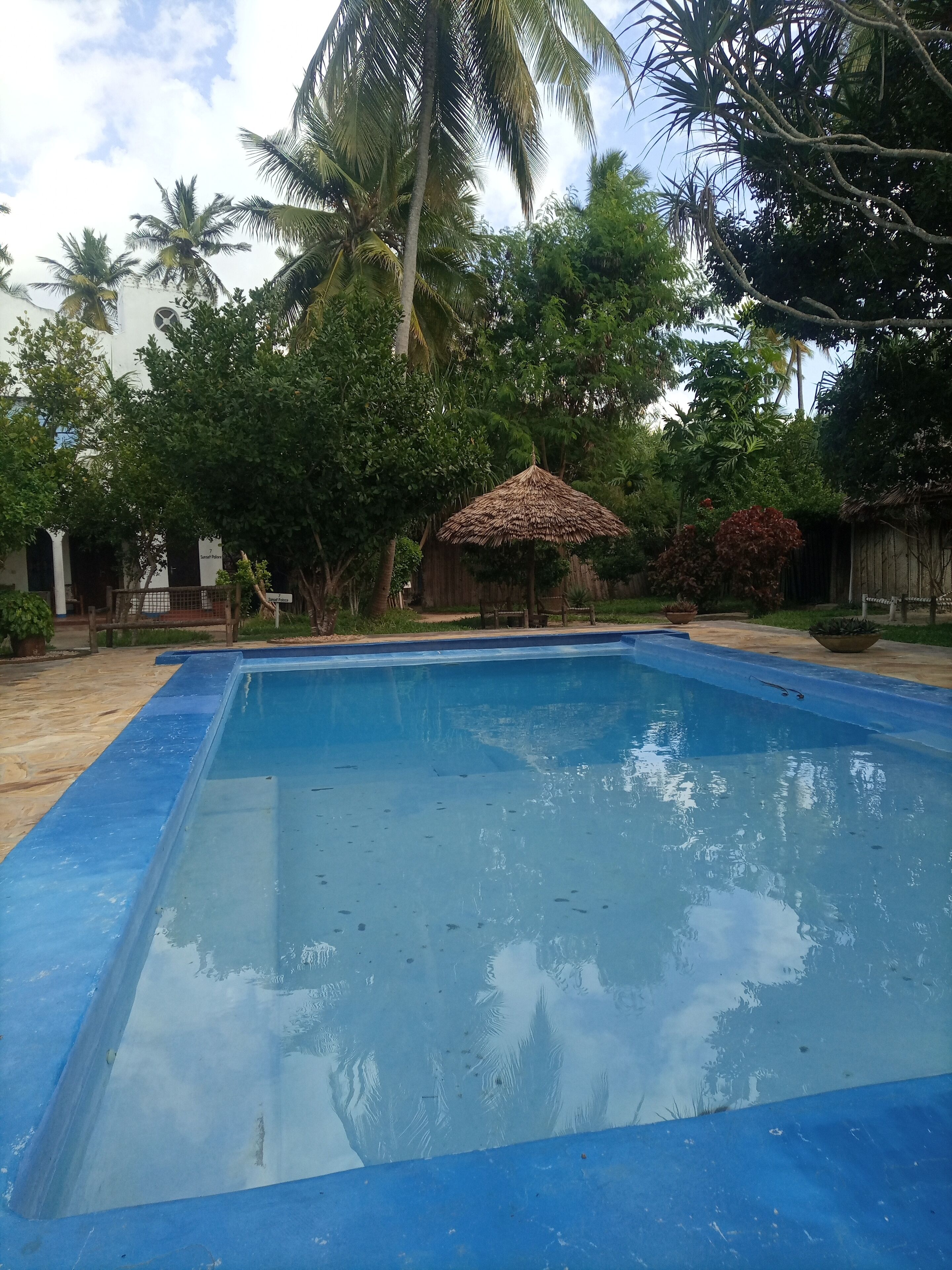 Una piscina al aire libre