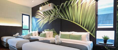 Deluxe-værelse til 4 personer | Premium-sengetøj, strygejern/strygebræt, gratis Wi-Fi, sengetøj