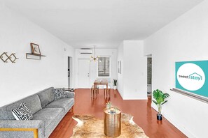 Basic Apartment | Living area | TV, streaming services - Garden Suites-Hosted by Sweetstay (Miami Beach)