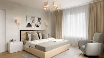 1 bedroom, blackout drapes, iron/ironing board, WiFi