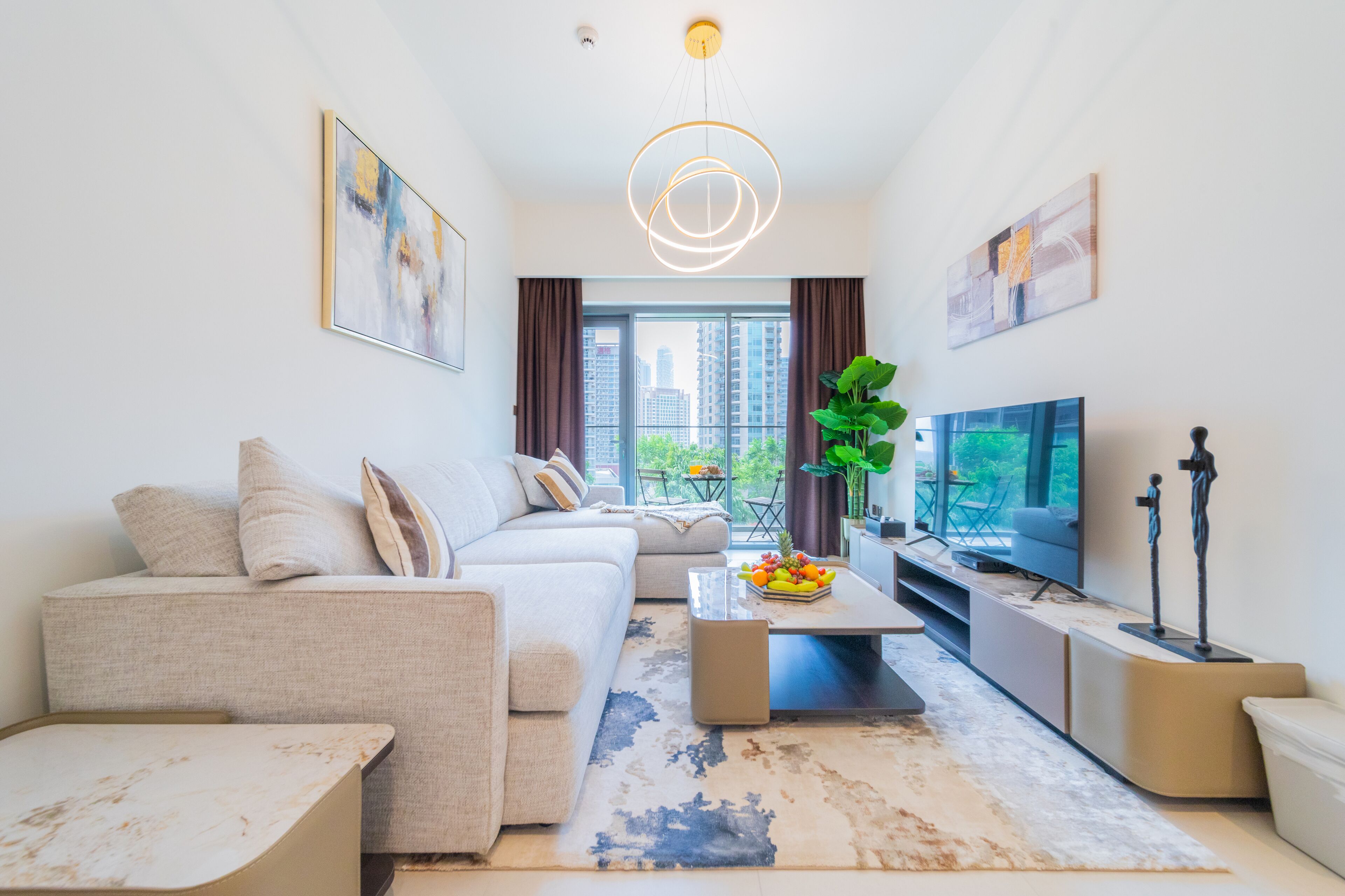 Premium-Apartment, 1 Schlafzimmer, Nichtraucher, Stadtblick | Wohnbereich | Smart-TV, Netflix, Streaming-Dienste