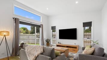 TV, DVD player, books