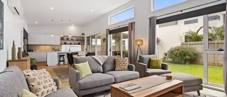 TV, DVD player, books