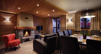 Wifi, fitness, swimming pool, sauna, hammam, fireplace or stove, tv, ski locker, 155m², Les Arcs