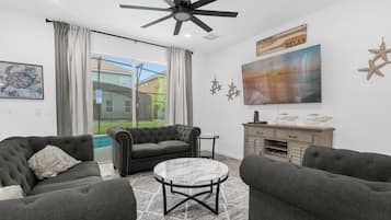 Smart TV, video games, DVD player, table tennis