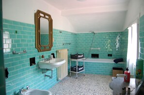 Hair dryer, bidet, towels, soap -  Casa Millefiori, Village House near Bagni Di Lucca with Large Garden and Pool. (Fabbriche di Casabasciana)
