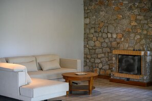 TV, fireplace - Rozare,serene villa,pool,Near taverns,Crete,Greece (Lampini)