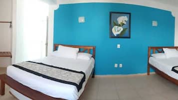 Desk, laptop workspace, WiFi (free), bed sheets