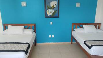 Desk, laptop workspace, WiFi (free), bed sheets