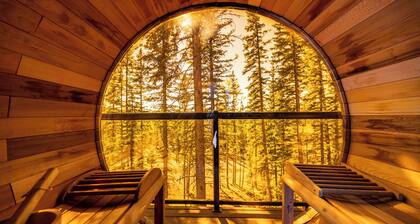 Modern Rustic A-Frame Cabin with Barrel Sauna