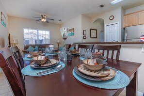 Dining - 2 bedroom condo DIRECTLY OPPOSITE pool and clubhouse  in Oakwater Resort.  (Osceola County)