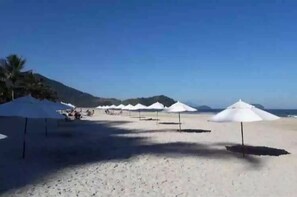 Beach nearby, sun-loungers
