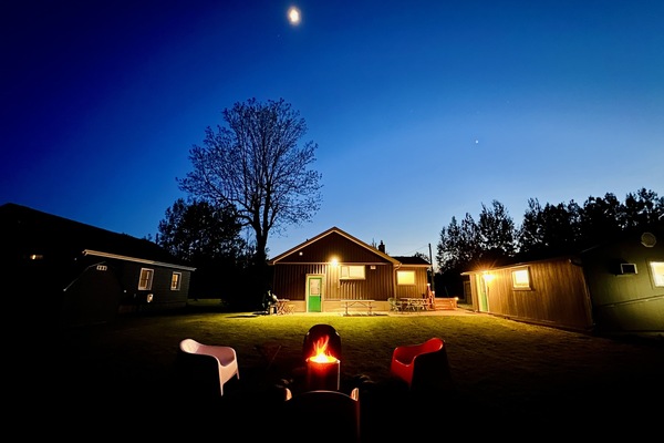 Starry, moonlit nights on a peaceful street