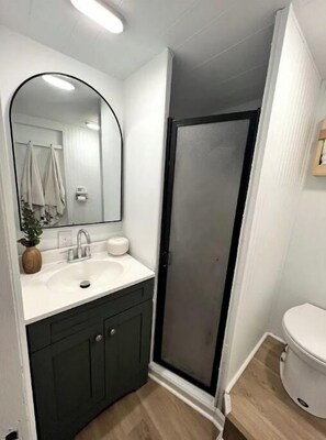 Hair dryer, towels, toilet paper