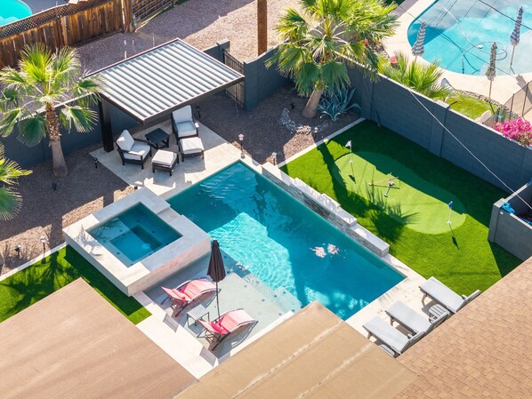 Outdoor pool, a heated pool