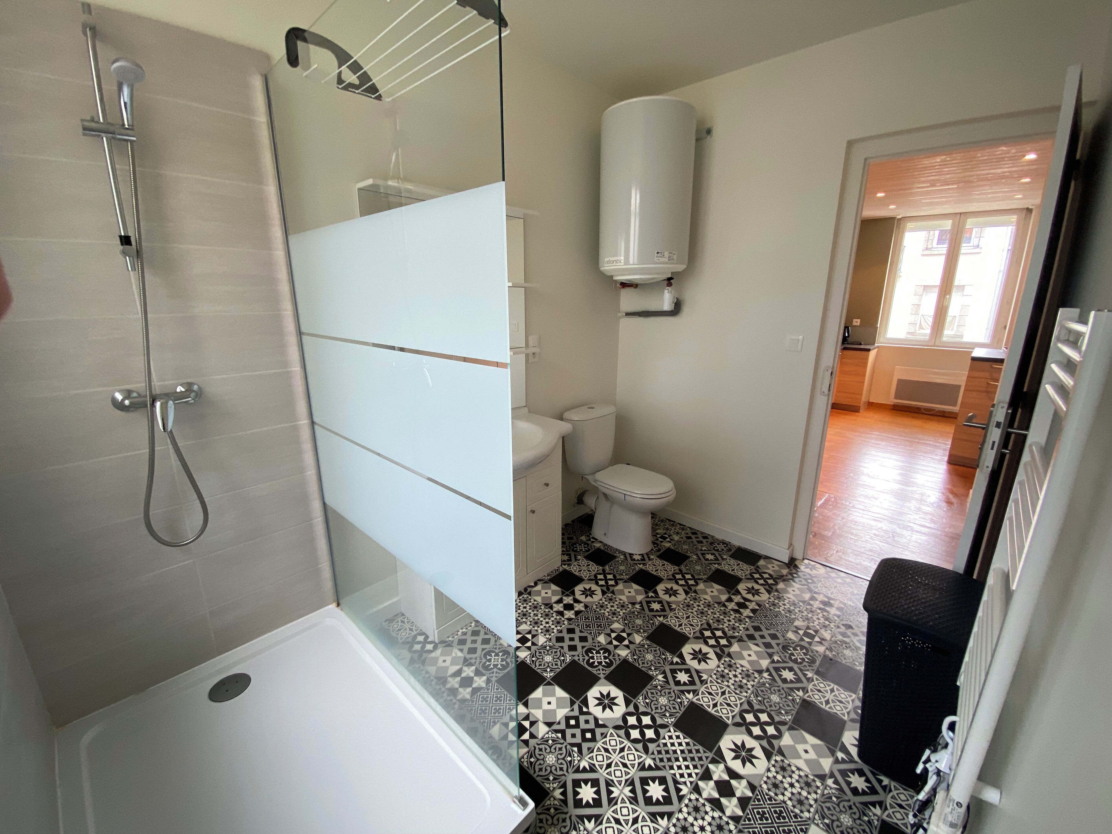 Shower, hair dryer