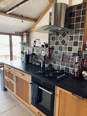 Fridge, oven, stovetop, dishwasher