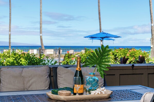 Outdoor dining - Oceanview Retreat at Kahana Village 13| 3BR/2BA | Pool and Jacuzzi | Sleeps 8 (lahaina)