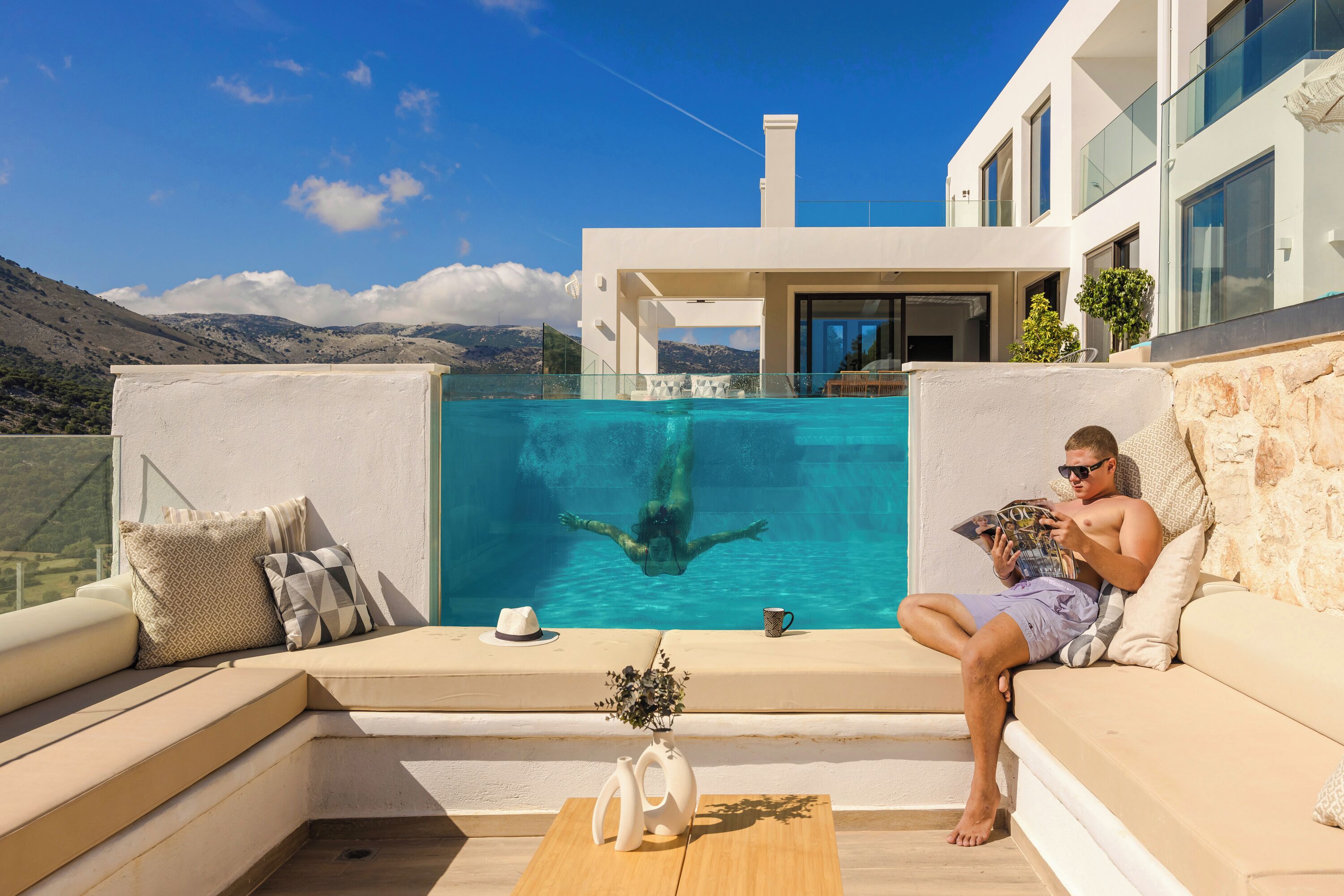 Outdoor pool, a heated pool