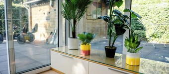 Familie bungalow op vakantiepark bij zee