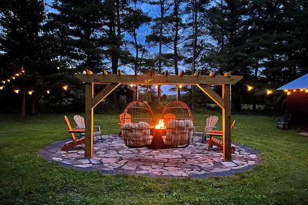 Backyard firepit available mid May to mid October