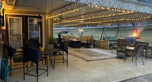 Outdoor dining - Farmhouse Style Nashville Stay with Hot Tub, Games, Fire Pit, Family Friendly (Nashville)