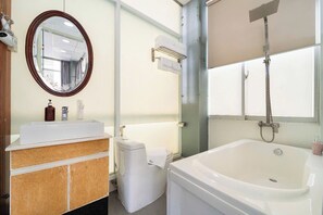 Free toiletries, hair dryer, towels, soap