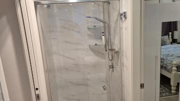 Hair dryer, towels, toilet paper