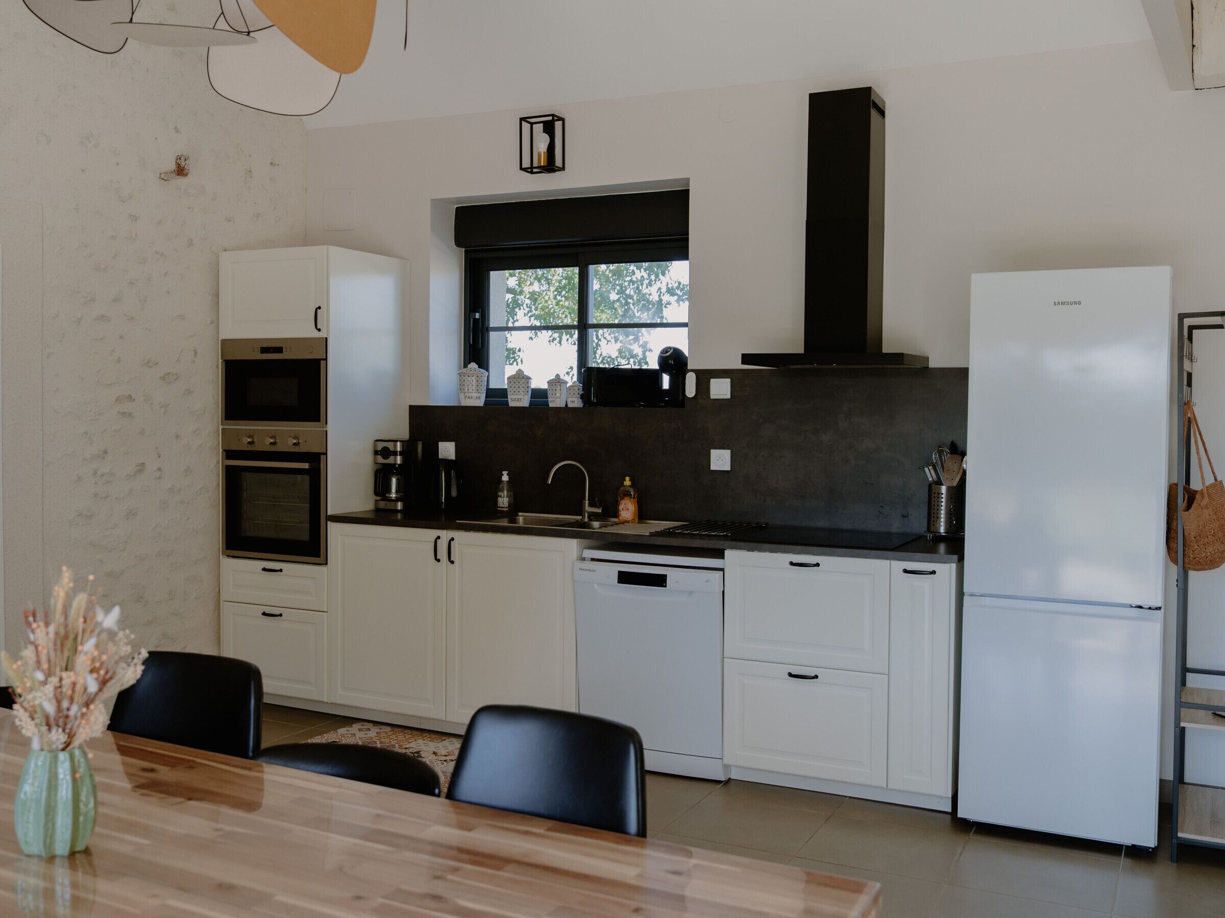 Fridge, microwave, dishwasher