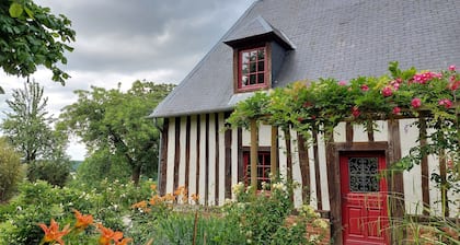 Traditional Normandy cottage in a peaceful rural setting