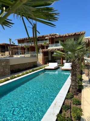 Seasonal outdoor pool, pool umbrellas, pool loungers - SANIMAR By Mono Alex (Kassandra)