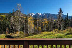 Enjoy the panoramic mountain views from the balcony. - North Star | Pool, Hot Tub, Ski Shuttle & Views - Tennis, Fireplace, Deck (Durango)