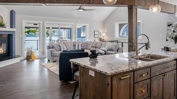 Smart TV, fireplace, video games