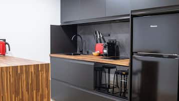 Exclusive Studio | Private kitchen | Full-sized fridge, microwave, dishwasher, toaster