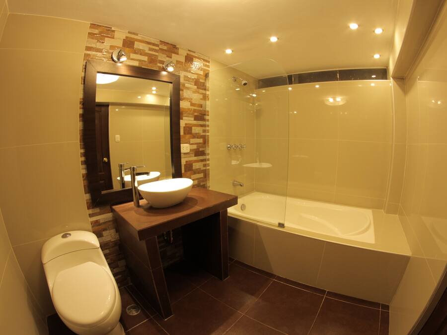 Superior Room | Bathroom | Rainfall showerhead, hair dryer, towels, soap