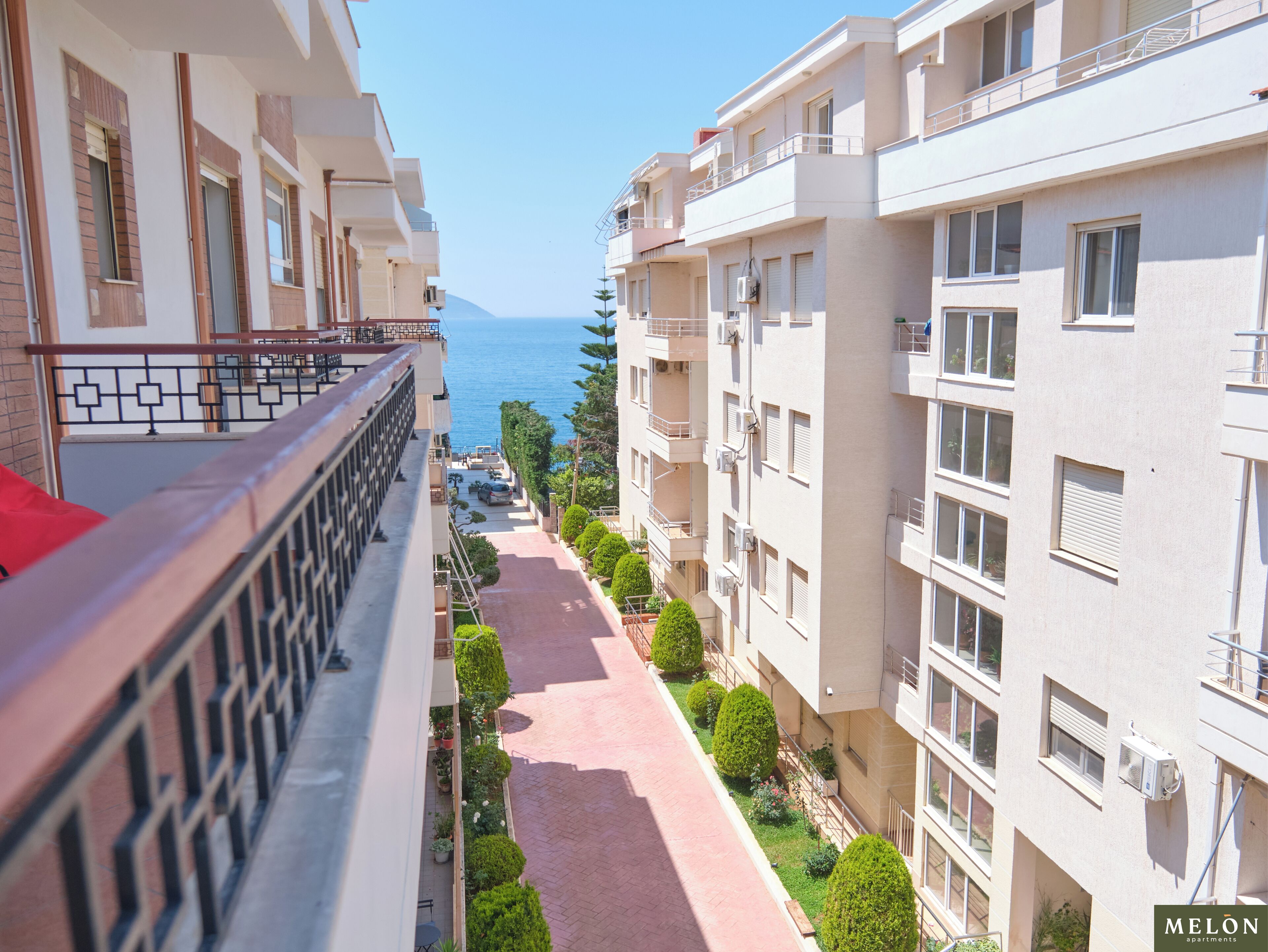 Panoramic-Apartment, 1 Schlafzimmer, Meerblick | Terrasse/Patio
