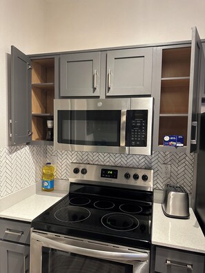 Microwave, oven, stovetop, dishwasher