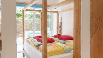 2 slaapkamers, een strijkplank/strijkijzer, wifi, beddengoed