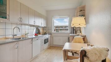 Fridge, oven, stovetop, dishwasher