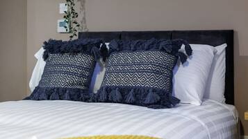 1 bedroom, desk, iron/ironing board, travel cot