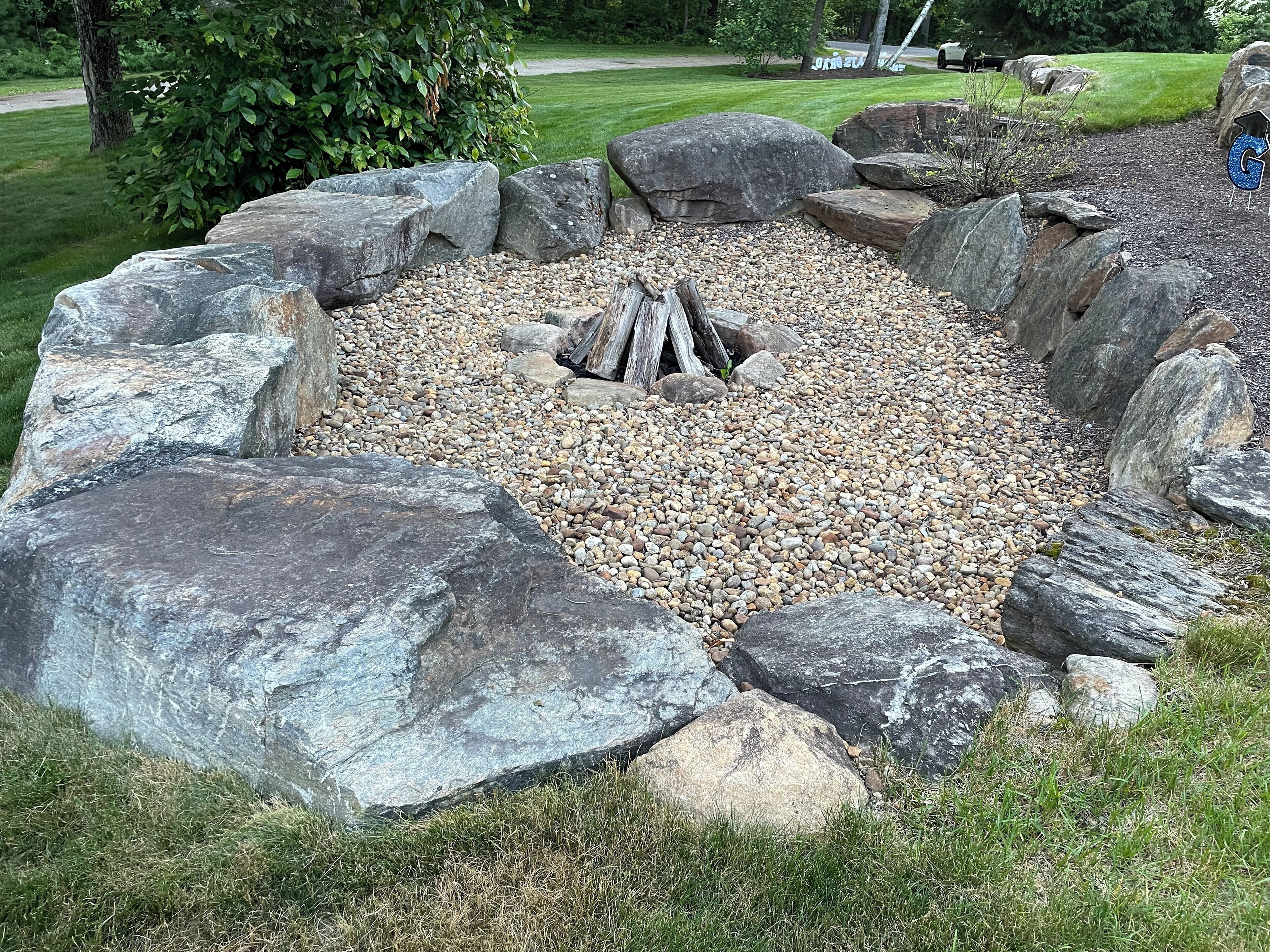 Fire pit and wood provided.