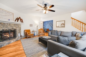 Smart TV, fireplace, video games, books