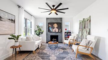 Smart TV, DVD player, books