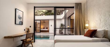 Deluxe Villa, 3 Bedrooms, Private Pool, Pool View | 3 bedrooms, desk, laptop workspace, iron/ironing board