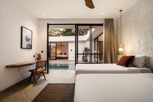 3 habitaciones, ropa de cama de alta calidad y escritorio 