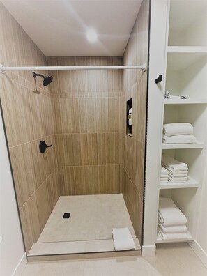 Shower, hair dryer, towels, soap - Outlaw Inn Unit 4.  Newly Remodeled large unit! 2 minutes walk to Main Street.  (Ouray)