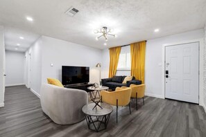 TV, fireplace, offices - Upscale 3BR/2B Cozy Home with Pool & Grill (North Richland Hills)