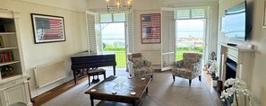 TV, fireplace, offices - At present there are some exterior works being carried out with some minor obstructions to the view and some works to the exterior Mon-Friday between 9am-4pm daily on the top of the building. (Kent)