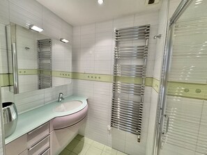 Shower, hair dryer