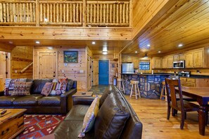 TV, fireplace, foosball